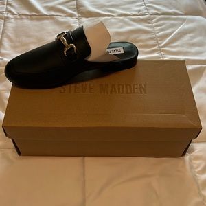 Black Leather Steve Madden Loafers